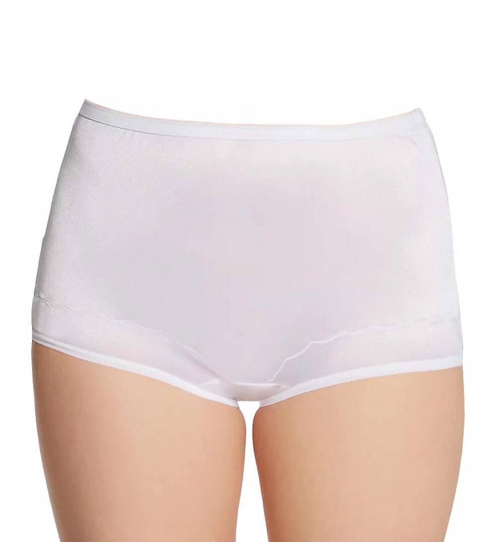 NEW SHADOWLINE LINGERIE dixie belle scallop trim full panty - three pack in whit